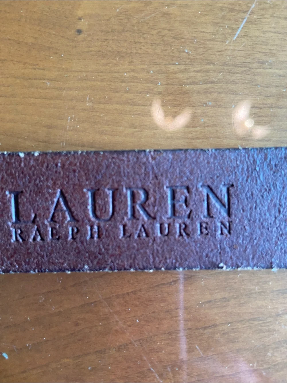 Lauren Ralph Lauren Brown Belt with Branded Buckle. L
